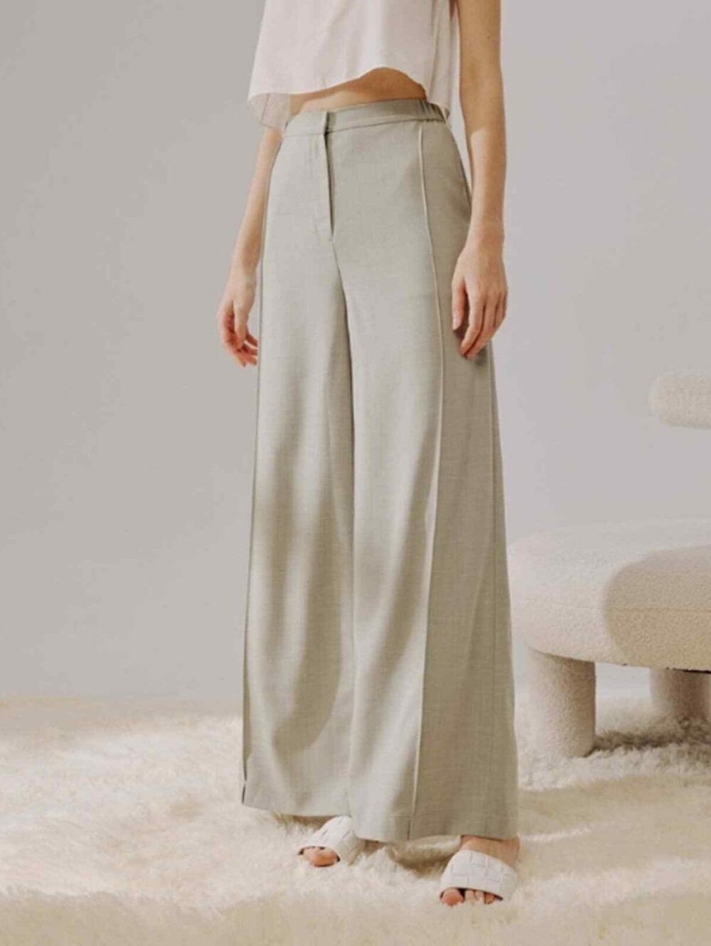 NAP Loungewear Textured High Waist Wide Leg Pants